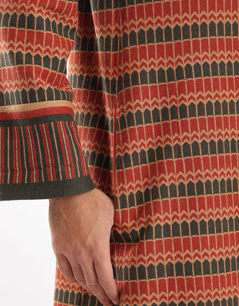 Patterned Jacquard Hooded jellabiya